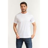 Karl Lagerfeld Bisiklet Yaka T-Shirt, M, 755002562200, Beyaz, Erkek