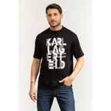 Karl Lagerfeld Bisiklet Yaka T-Shirt, M, 755130562225, Siyah, Erkek