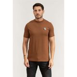 Karl Lagerfeld Bisiklet Yaka T-Shirt, M, 755710553224, Kahverengi, Erkek