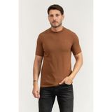 Karl Lagerfeld Bisiklet Yaka T-Shirt, M, 755750553221, Kahverengi, Erkek