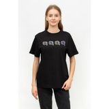 KARL LAGERFELD Bisiklet Yaka T-Shirt, M, 982013, Siyah, Kadın