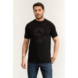 Karl Lagerfeld Bisiklet Yaka T-Shirt, S, 755036562221, Siyah, Erkek
