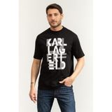 Karl Lagerfeld Bisiklet Yaka T-Shirt, S, 755130562225, Siyah, Erkek
