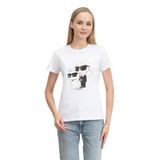 KARL LAGERFELD Bisiklet Yaka T-Shirt , XL, 5003035637, Beyaz, Kadın