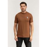 Karl Lagerfeld Bisiklet Yaka T-Shirt, XL, 755710553224, Kahverengi, Erkek