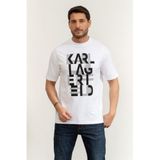 Karl Lagerfeld Bisiklet Yaka T-Shirt, XS, 755130562225, Beyaz, Erkek