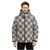 Karl Lagerfeld Check Down Erkek Mont, Siyah/Beyaz, L Beden