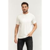 Karl Lagerfeld Crewneck Erkek Bisiklet Yaka T-Shirt, Kırmızı, XL, Beyaz