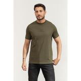 Karl Lagerfeld Crewneck Erkek Bisiklet Yaka T-Shirt, Koyu Yeşil, L Beden
