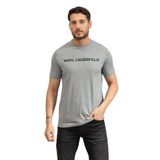 Karl Lagerfeld Crewneck Erkek T-Shirt, Gri, XL