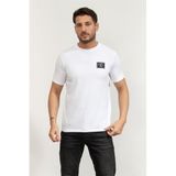 Karl Lagerfeld Crewneck Erkek T-Shirt, Kırmızı, L Beden, Beyaz