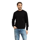 Karl Lagerfeld Erkek Bisiklet Yaka Sweatshirt, Siyah, L Beden