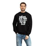Karl Lagerfeld Erkek Bisiklet Yaka Sweatshirt, Siyah/Beyaz, L Beden
