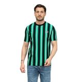 KARL LAGERFELD Erkek Bisiklet Yaka T-Shirt, Çizgili, Kısa Kol, Yeşil, XL