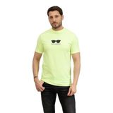 Karl Lagerfeld Erkek Bisiklet Yaka T-Shirt, Sarı, XL Beden