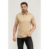 Karl Lagerfeld Erkek Polo Yaka T-Shirt, Bej, 2XL Beden