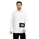KARL LAGERFELD Erkek Uzun Kollu Regular Fit Gömlek, Beyaz, L