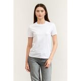 Karl Lagerfeld Essential Regular T-Shirt Bisiklet Yaka T-Shirt, M, B2W17094, Beyaz, Kadın
