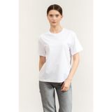 Karl Lagerfeld Essential Relaxed T-Shirt Bisiklet Yaka T-Shirt, M, B2W17095, Beyaz, Kadın