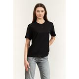 Karl Lagerfeld Essential Relaxed T-Shirt Bisiklet Yaka T-Shirt, M, B2W17095, Siyah, Kadın