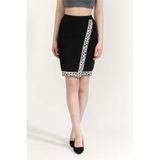 Karl Lagerfeld Etek, M, 241W1206, BLACK/WHITE, Kadın
