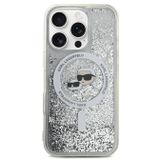 Karl Lagerfeld Heads Sıvı Simli iPhone 16 Pro Magsafe Uyumlu Kılıf