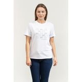 Karl Lagerfeld Ikon Seasonal Rs Bisiklet Yaka T-Shirt Beyaz, M, A4W17098, WHITE, Kadın