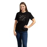 Karl Lagerfeld Ikon Seasonal Rs Kadın Bisiklet Yaka T-Shirt, Siyah, S Beden