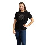 Karl Lagerfeld Ikon Seasonal Rs Kadın Bisiklet Yaka T-Shirt, Siyah, XS