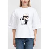 Karl Lagerfeld Ikonik Bisiklet Yaka Sweatshirt, XS, 877976, beyaz, kadın