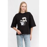 Karl Lagerfeld Ikonik Bisiklet Yaka Sweatshirt, XS, 878033, siyah, kadın