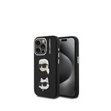Karl Lagerfeld iPhone 15 Pro Max KC Heads Pin Siyah Telefon Kılıfı