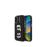 Karl Lagerfeld iPhone 16 KC Heads Pin Siyah Telefon Kılıfı