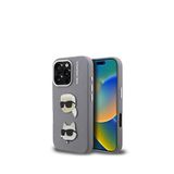 Karl Lagerfeld iPhone 16 Pro KC Heads Pin Gri Telefon Kılıfı