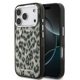 Karl Lagerfeld İphone 17 Pro Kılıf Lisanslı M-Safe Özellikli Iml Leopar Baskılı Kapak Kahverengi