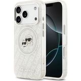 Karl Lagerfeld İphone 17 Pro Kılıf Lisanslı Parlayan Simli Karl & Choupette Heads Kapak Gri
