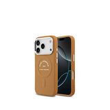 Karl Lagerfeld iPhone 17 Pro Metal Kamera Buton Tasarımlı Paris Rsg Pu Deri Magsafe Uyumlu Kahverengi Telefon Kılıfı