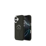 Karl Lagerfeld iPhone 17 Siyah Metal Kamera Buton Tasarımlı Paris Rsg Pu Deri Magsafe Uyumlu Telefon Kılıfı