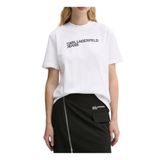 Karl Lagerfeld Jeans Bisiklet Yaka Düz Beyaz Kadın T-Shirt A1W17005