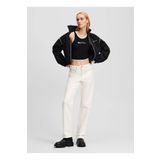 Karl Lagerfeld Jeans Bisiklet Yaka Düz Siyah Kadın T-Shirt A2W17024