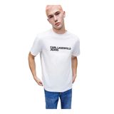 Karl Lagerfeld Jeans Bisiklet Yaka T-Shirt, M, 5003163429, Beyaz, Erkek