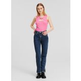 Karl Lagerfeld Jeans Yüksek Bel Düz Paça Straight Koyu Mavi Kadın Denim Pantolon 245J1113