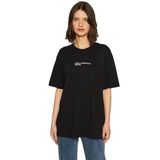KARL LAGERFELD Jeans Yuvarlak Yaka Baskılı Siyah Kadın T-Shirt 240J1701, S, 5003155693003
