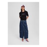 Karl Lagerfeld Jeans Yuvarlak Yaka Baskılı Siyah Kadın T-Shirt A3W17039