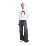 Karl Lagerfeld Jeans Yuvarlak Yaka Baskılı Sweatshırt, S, 5003185449, Beyaz, kadın
