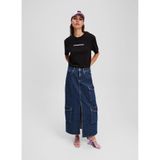 Karl Lagerfeld Jeans Yuvarlak Yaka Baskılı T-Shirt, M, 5003306510, Siyah, Kadın
