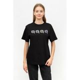 KARL LAGERFELD Kadın Bisiklet Yaka, Kısa Kollu T-shirt, Siyah, S