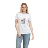 Karl Lagerfeld Kadın Bisiklet Yaka T-Shirt, Beyaz, XL Beden