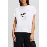 Karl Lagerfeld Kadın Bisiklet Yaka T-Shirt Beyaz