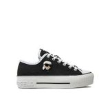 Karl Lagerfeld Kadın Sneaker, Siyah Kanvas, 37 Beden